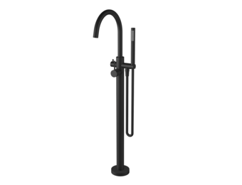 Regn vrijstaande badkraanmengkraan, mat zwart