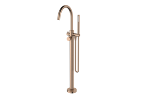 Regn vrijstaande badkraanmengkraan, geborsteld koper