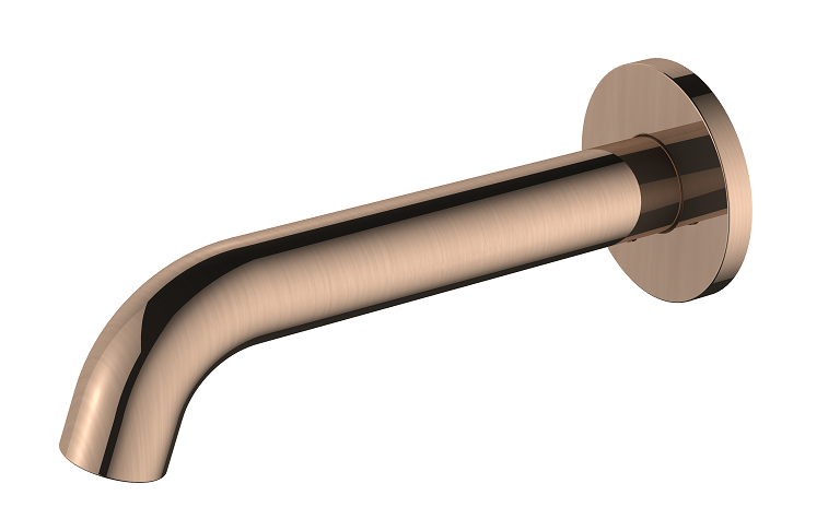 Regn losse uitloop 15cm, geborsteld koper