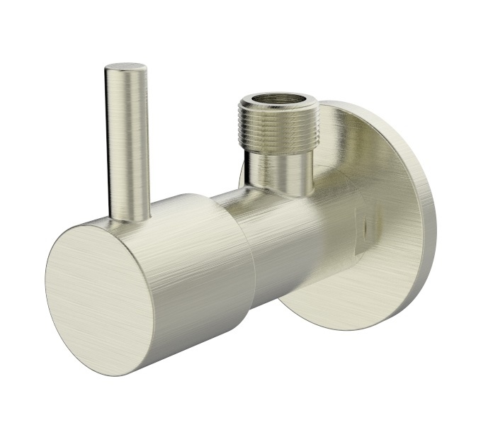 Regn hoekstopkraan, geborsteld nikkel