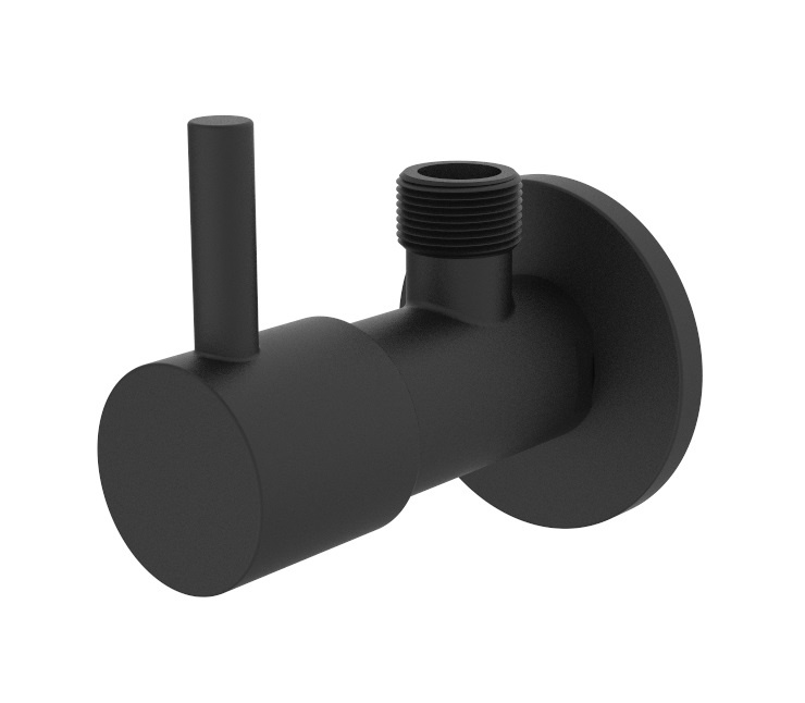 Regn hoekstopkraan, mat zwart