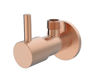 Regn hoekstopkraan, geborsteld koper