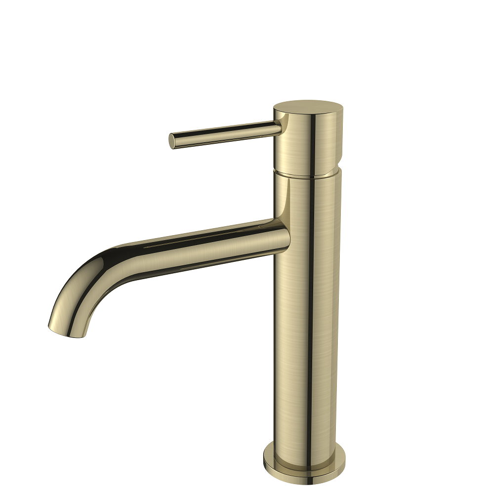 Regn wastafelkraan L met coldstart, geborsteld goud