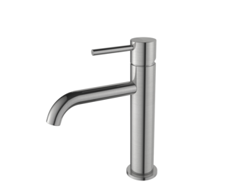 Regn wastafelkraan L met coldstart, geborsteld nikkel