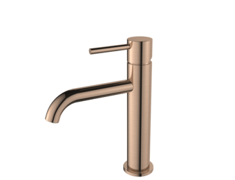 Regn wastafelkraan L met coldstart, geborsteld koper