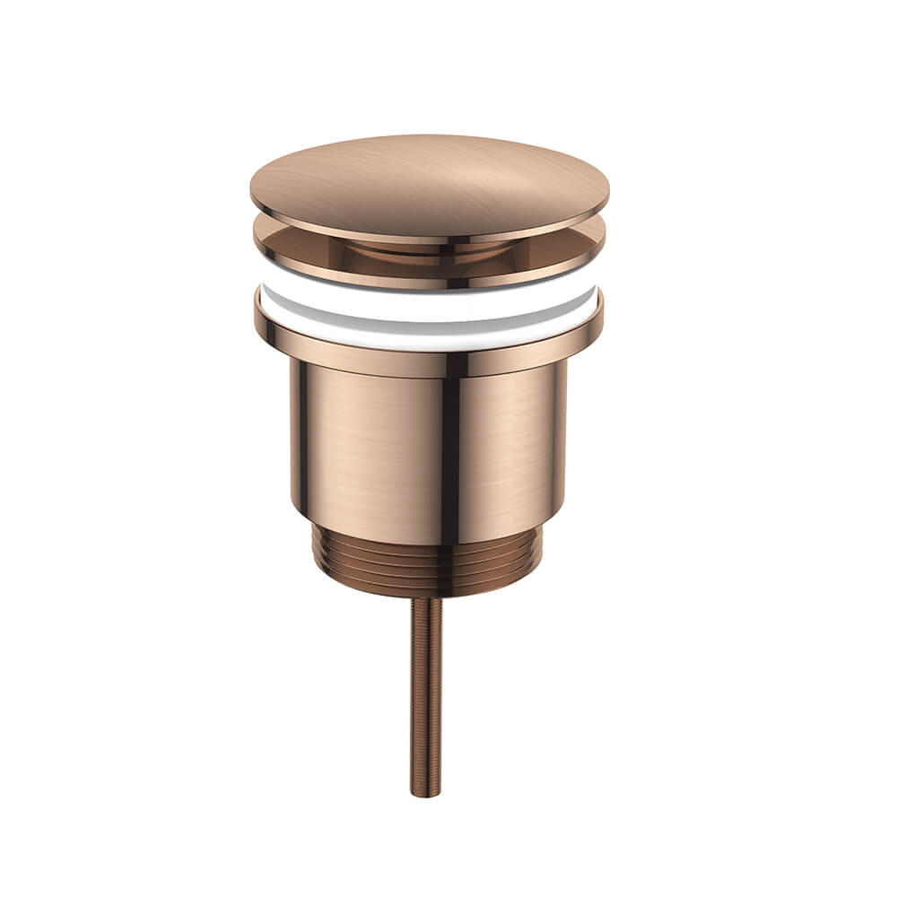 Regn pop-up wastafelafvoerplug, geborsteld koper