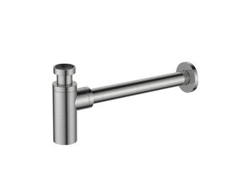 Regn wastafelsifon, geborsteld nikkel