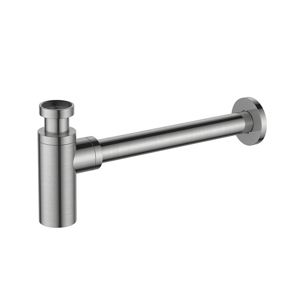 Regn wastafelsifon, geborsteld nikkel