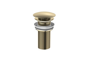 Regn vaste wastafelafvoerplug met lange schacht, geborsteld goud