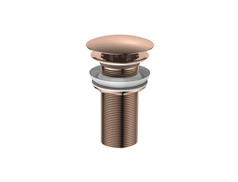 Regn vaste wastafelafvoerplug met lange schacht, geborsteld koper