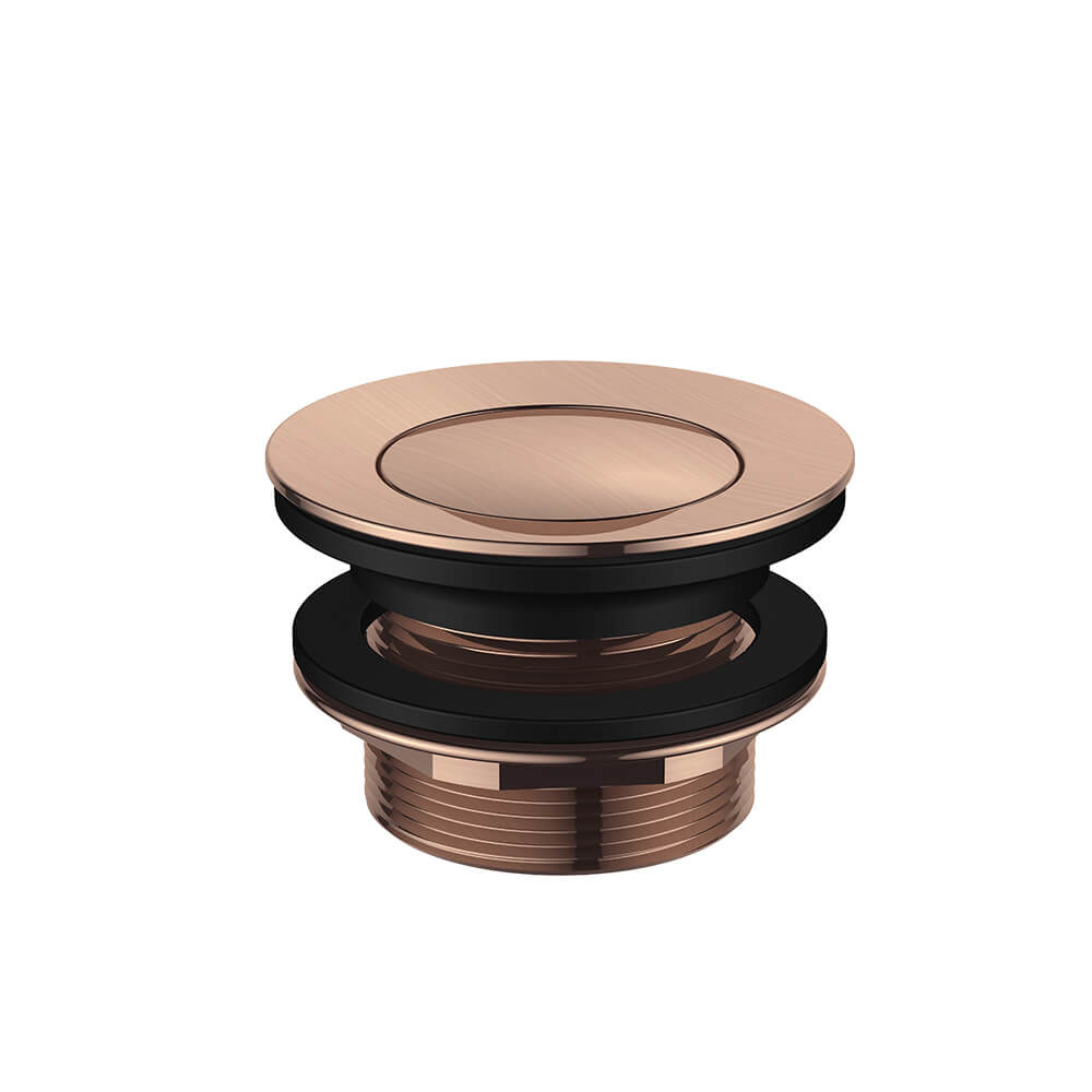 Regn pop-up badafvoerplug, geborsteld koper