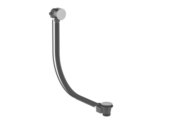 Regn badoverloop met vulcombinatie, geborsteld nikkel