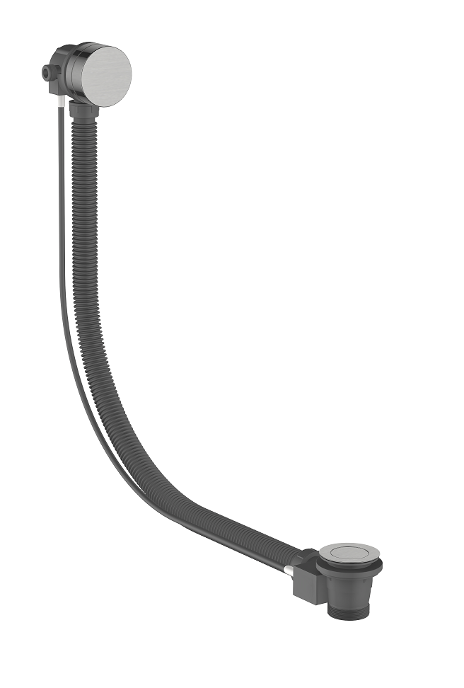 Regn badoverloop met vulcombinatie, geborsteld nikkel