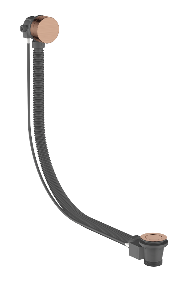 Regn badoverloop met vulcombinatie, geborsteld koper