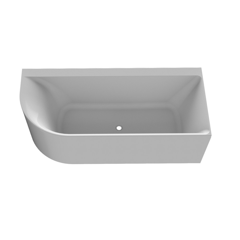 Regn halfvrijstaand bad hoek rechts 180 x 80cm incl. waste, wit