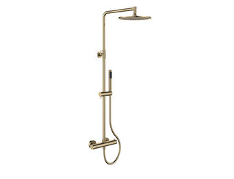 Regn thermostatische regendouche, geborsteld goud