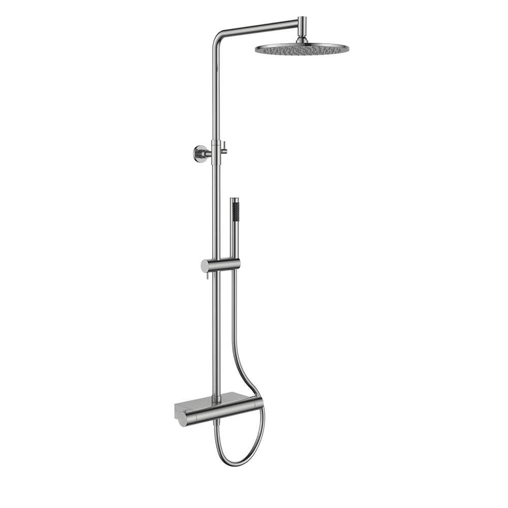 Regn thermostatische regendouche met planchet, geborsteld nikkel