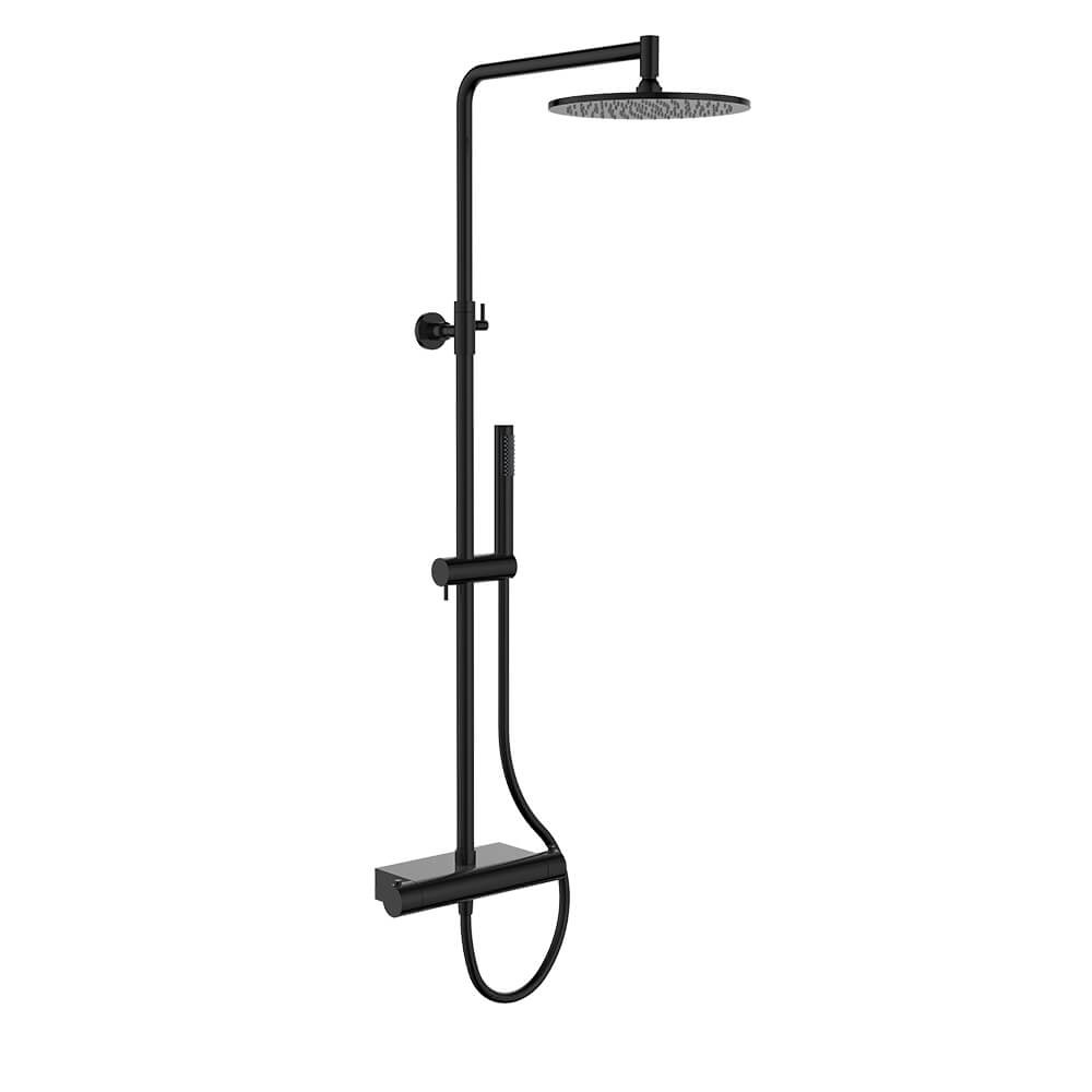 Regn thermostatische regendouche met planchet, gun metal black