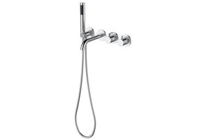 Regn complete thermostatische badinbouwset, chroom