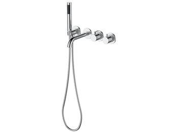 Regn complete thermostatische badinbouwset, chroom