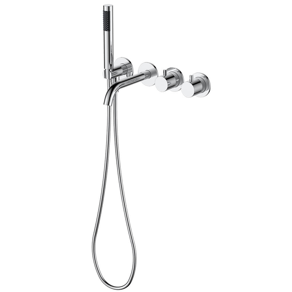 Regn complete thermostatische badinbouwset, chroom