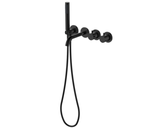 Regn complete thermostatische badinbouwset, gun metal black