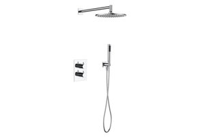 Regn complete thermostatische regendouche inbouwset rechthoek, chroom