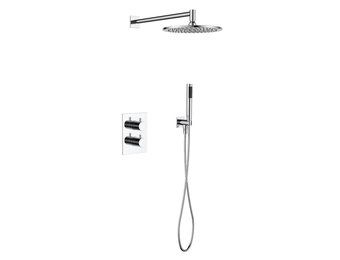Regn complete thermostatische regendouche inbouwset rechthoek, chroom