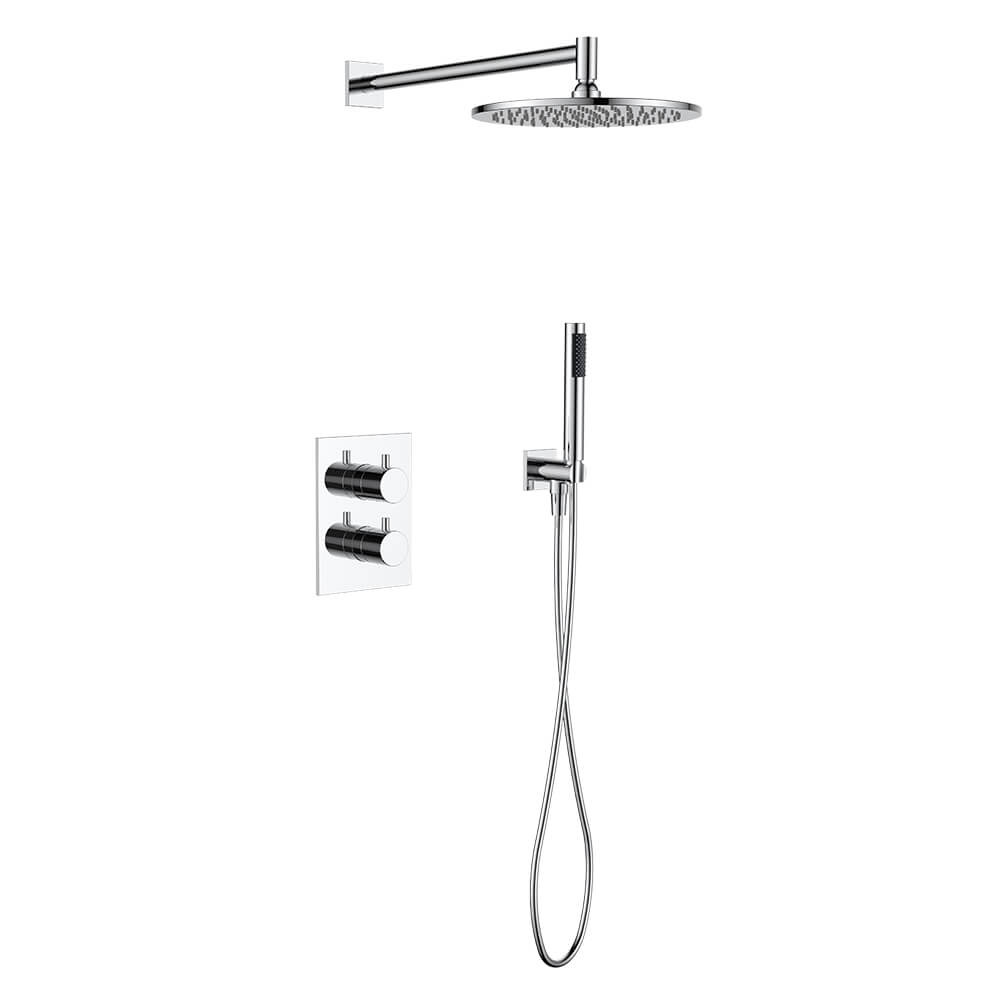 Regn complete thermostatische regendouche inbouwset rechthoek, chroom