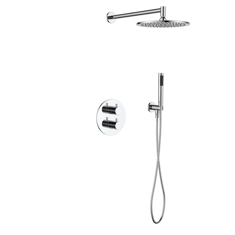 Regn complete thermostatische regendouche inbouwset rond, chroom