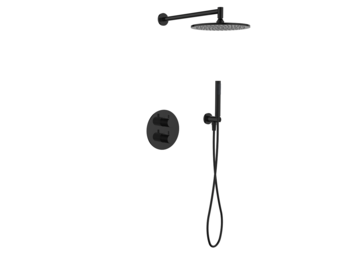 Regn complete thermostatische regendouche inbouwset rond, gun metal black