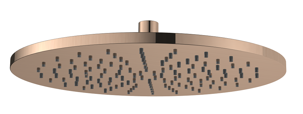 Regn hoofddouche rond 30cm, geborsteld koper