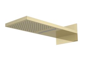 Regn hoofddouche met water- en regenval, geborsteld goud