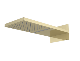 Regn hoofddouche met water- en regenval, geborsteld goud