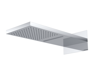 Regn hoofddouche met water- en regenval, chroom