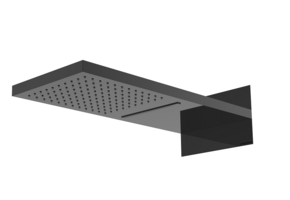 Regn hoofddouche met water- en regenval, gun metal black