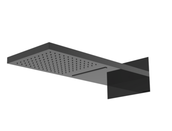 Regn hoofddouche met water- en regenval, gun metal black