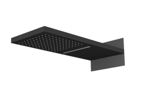 Regn hoofddouche met water- en regenval, mat zwart