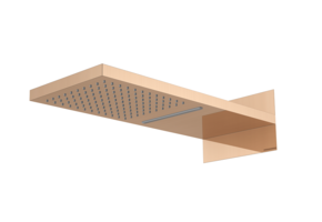 Regn hoofddouche met water- en regenval, geborsteld koper