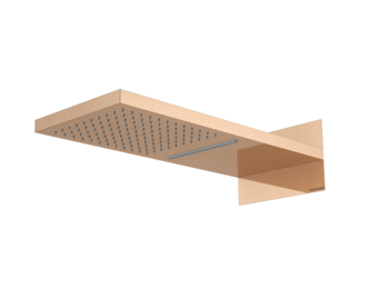 Regn hoofddouche met water- en regenval, geborsteld koper
