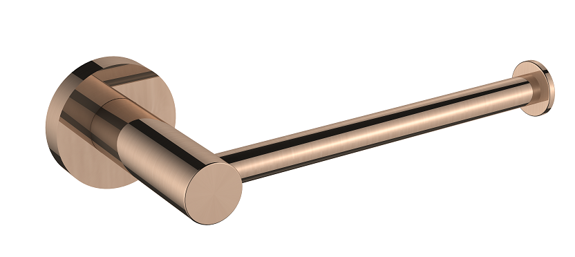 Regn toiletrolhouder zonder klep (met rozet), geborsteld koper