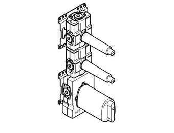Inbouwdeel thermostaatkraan met 2 stopkranen