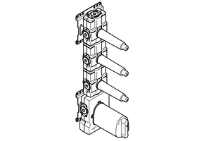 Inbouwdeel thermostaatkraan met 3 stopkranen