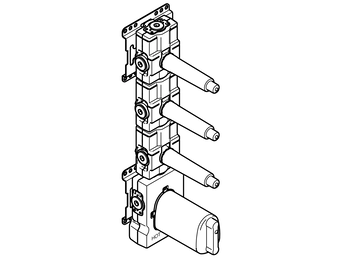Inbouwdeel thermostaatkraan met 3 stopkranen