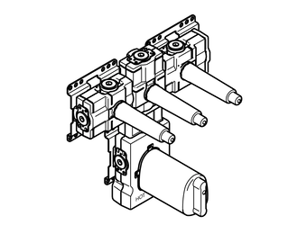 Inbouwdeel thermostaatkraan met 3 stopkranen