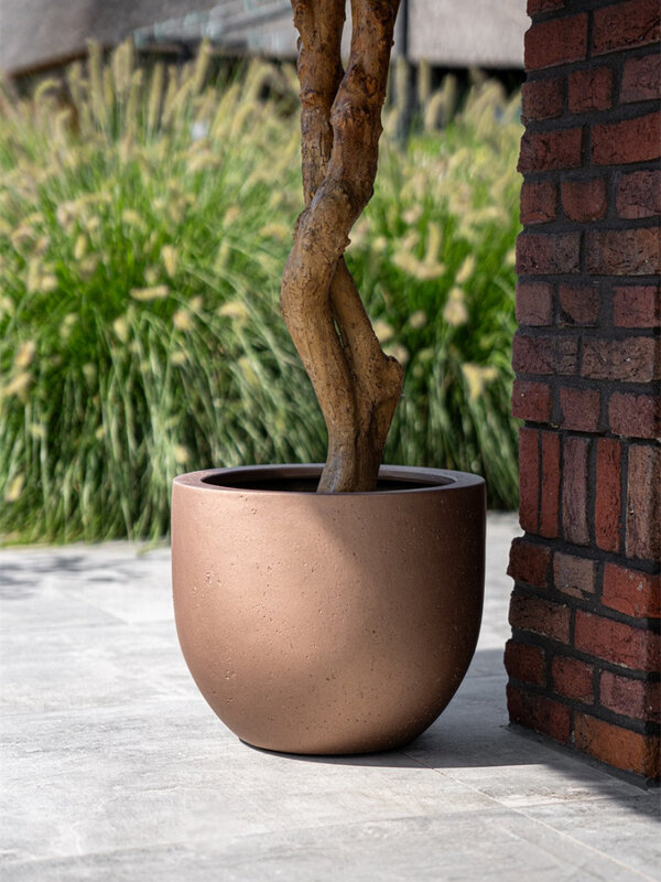 Luca Lifestyle Grigio Metallic New Egg Pot 65 65x54 - Bronze