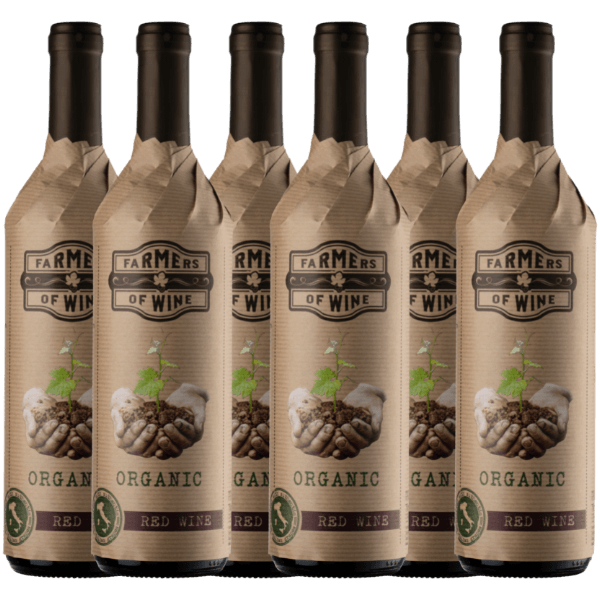 Farmers of Wine Vino Rosso BIO (bruine wikkel) | Doos (6)