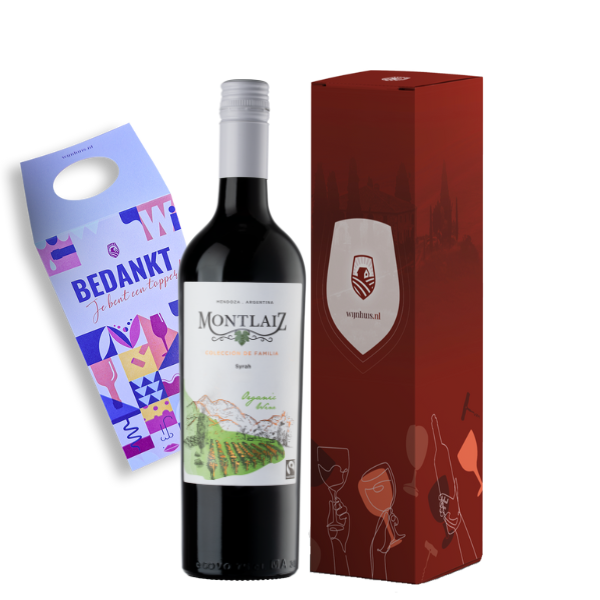 Montlaiz Syrah Colección de Familia Fairtrade & BIO | Wijn cadeau | incl. Gratis Kaartje