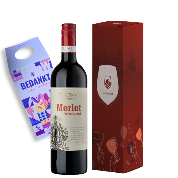 Maison Fortant Merlot Terroir Littoral | Wijn Cadeau | incl. Gratis Kaartje