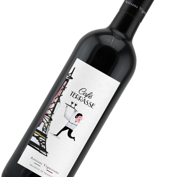 Rhonéa Wine Cafe Terrasse Rouge Vin de Pays Méditerranée | Wijn Cadeau | incl. Kaartje